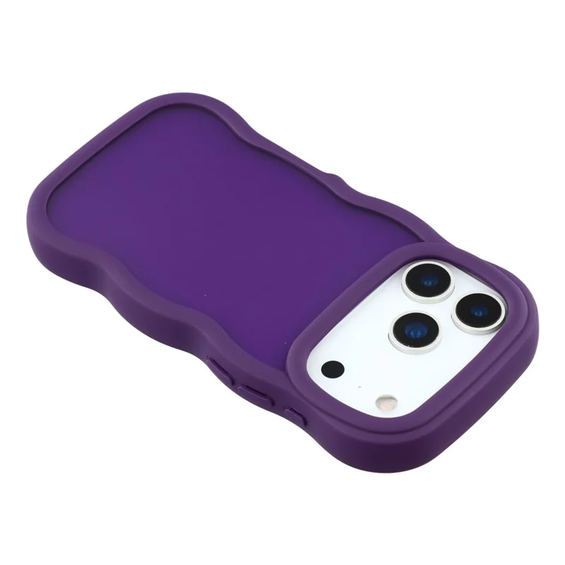 Cover per iPhone 17 Pro con Cornice ad Onde Arricciate TPU + PC Trasparente al Tatto - Viola