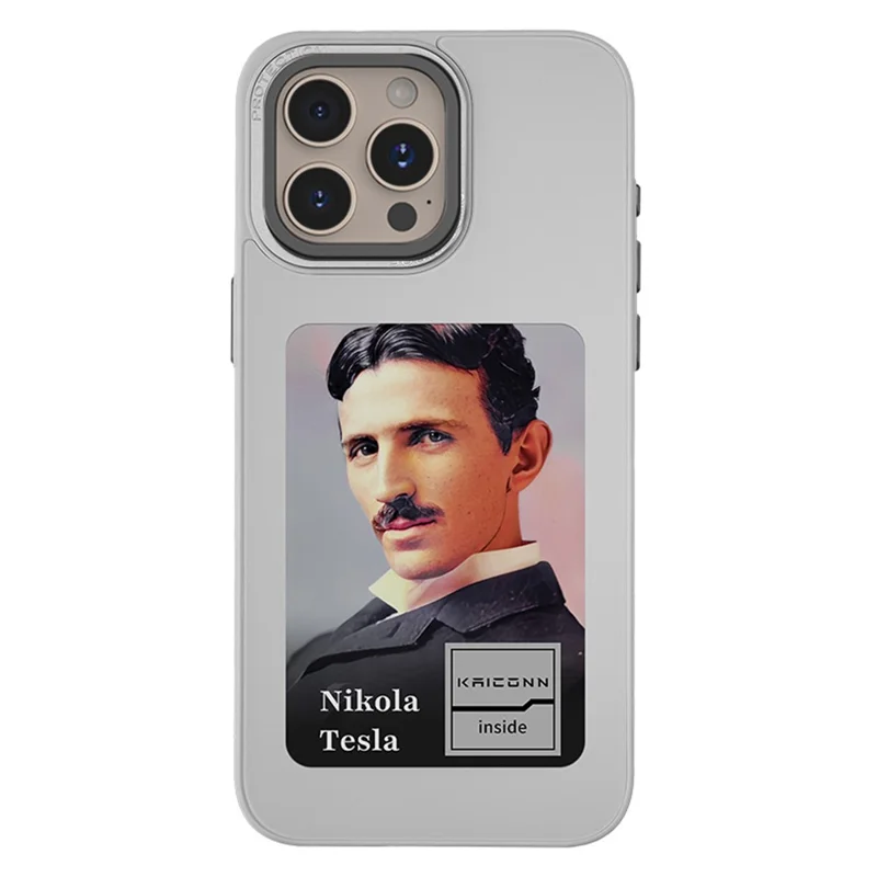For iPhone 15 Pro Max E-Ink Case 4 inch HD 4 Colors NFC Smart Display Phone Cover - Grey White