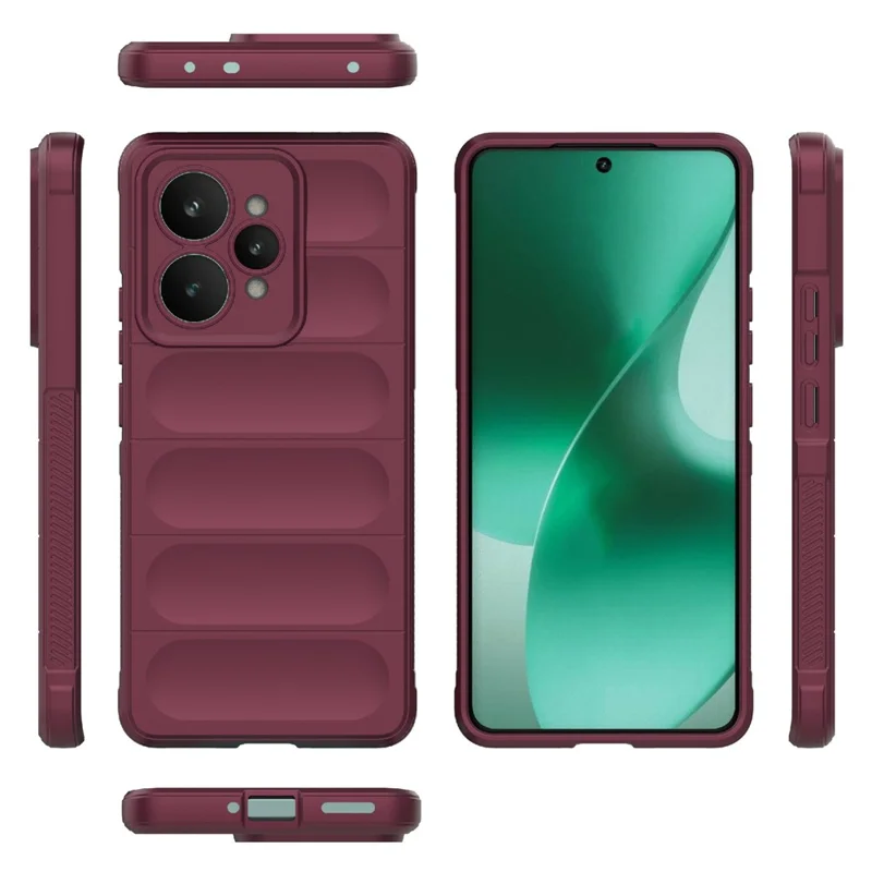 For Realme 15 5G Case Anti-Drop Soft TPU Rugged Phone Back Cover - Wine Red