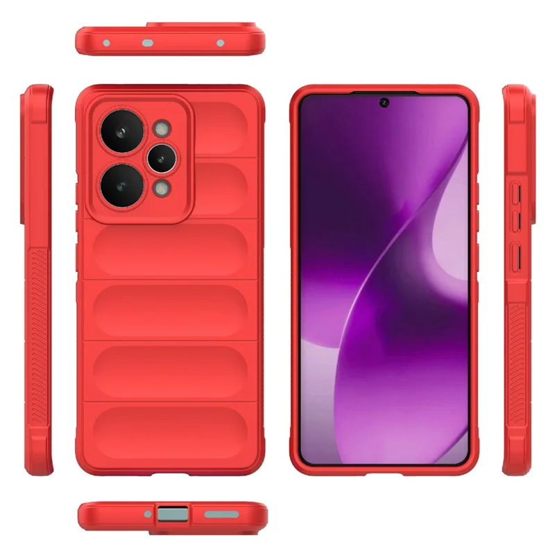 غطاء لهاتف Realme 15 Pro 5G مقاوم للسقوط، غطاء خلفي قوي من مادة TPU لينة - أحمر