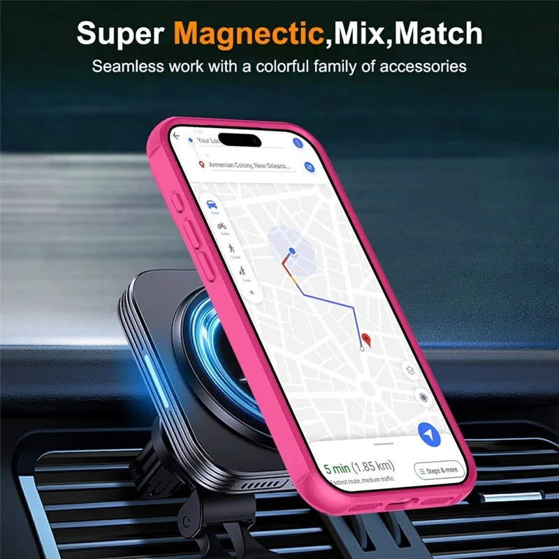 For iPhone Air Case Magnetic Kickstand TPU + PC Shockproof Hybrid Phone Cover - Rose