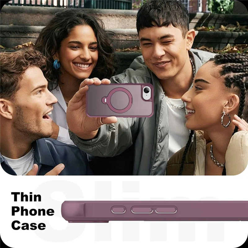 For iPhone 17e / 16e Case Compatible with MagSafe Rotatable Kickstand TPU + PC Shockproof Phone Cover - Wine Red