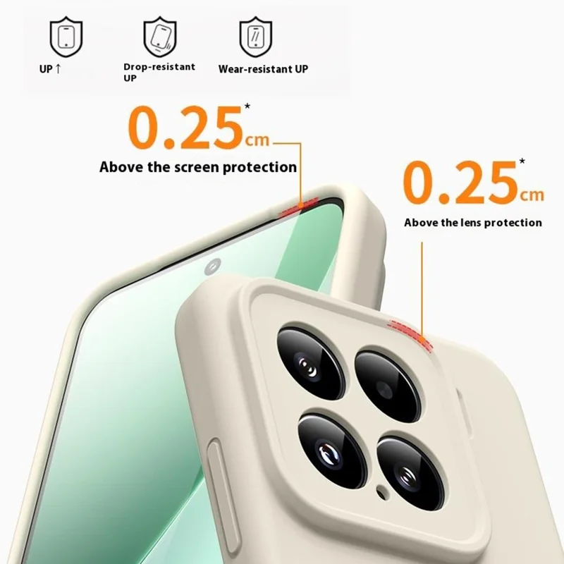Pour Xiaomi 15 Étui Compatible avec MagSafe Peau Douce au Toucher Silicone Liquide + Étui de Téléphone en PC - Blanc Antique
