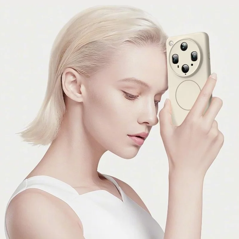 Чехол для Oppo Find X8 Ultra 5G, совместимый с MagSafe, мягкий, с покрытием из жидкого силикона + ПК - Антично-белый
