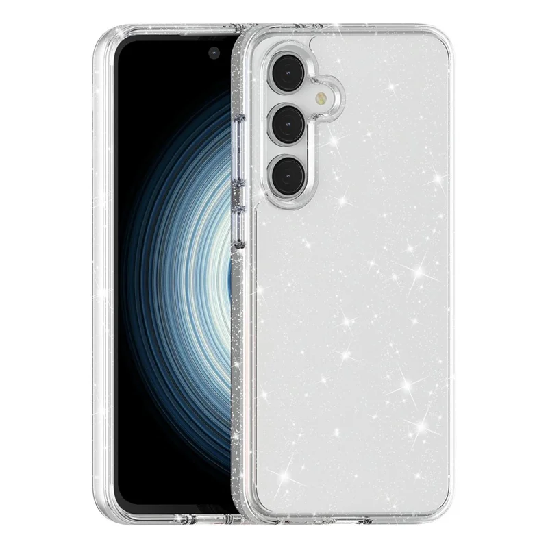 Étui pour Samsung Galaxy S25 FE Poudre Scintillante Brillante Housse Arrière Souple TPU + PC Rigide - Blanc