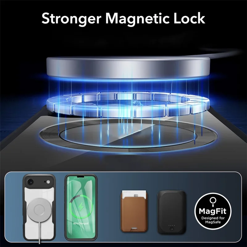 For iPhone Air Case Compatible with MagSafe PC + TPU + Acrylic Full Protection Phone Cover - Black