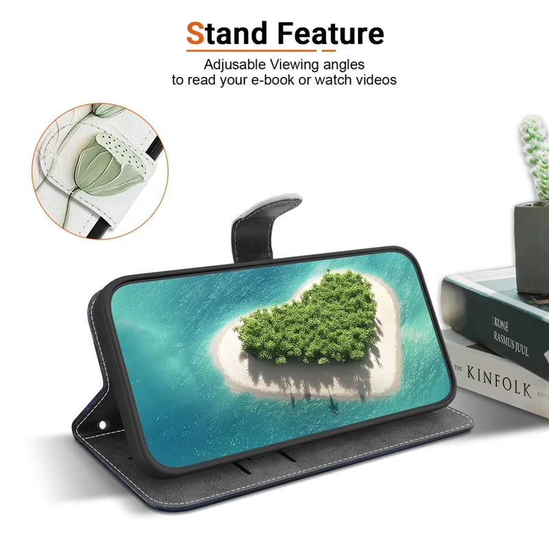 For Motorola Moto G56 5G Wallet Case Pattern Printing Leather Stand Phone Cover with Strap - Lotus