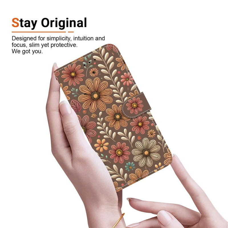 For Xiaomi Redmi A5 NFC (EU) (173.45mm) Wallet Case Pattern Printing Leather Stand Phone Cover with Strap - Blossom