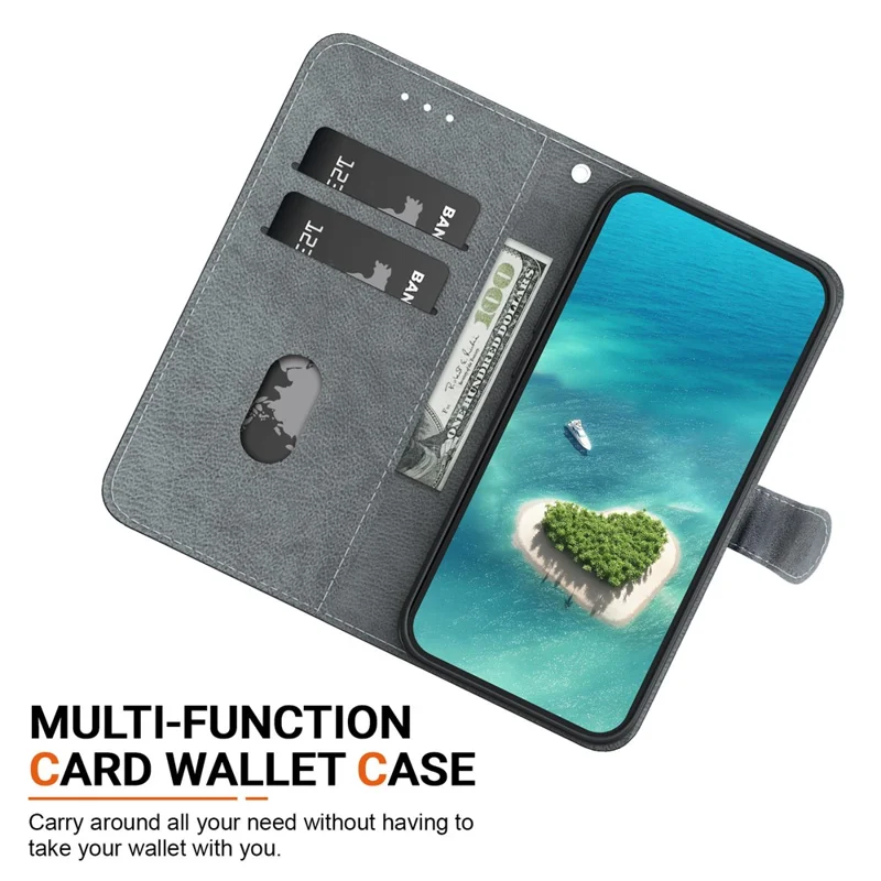 Pour Xiaomi Redmi Turbo 4 5G / Poco X7 Pro 5G Étui Portefeuille à Motif Imprimé en Cuir avec Support et Lanière - Fleur Bleu Encre