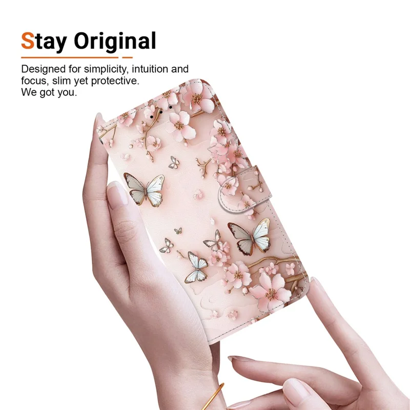 For Samsung Galaxy S24 FE Wallet Case Pattern Printing Leather Stand Phone Cover with Strap - Pink Butterfly