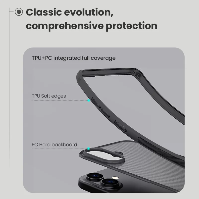 NILLKIN Super Frosted Shield Pro For iPhone 17 Case Matte PC TPU Clear Black Phone Back Cover