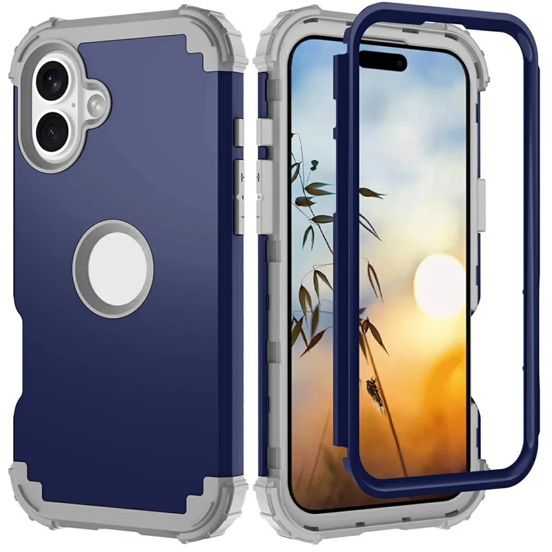 L-Style For iPhone 17 Case Shockproof PC + TPU Phone Back Cover - Navy Blue