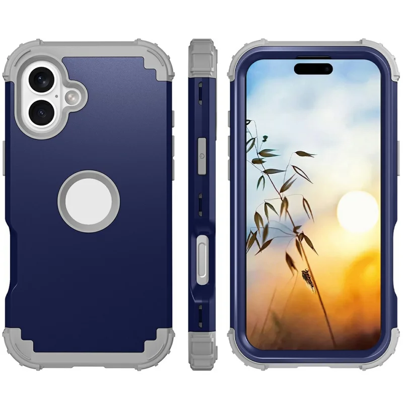 L-Style For iPhone 17 Case Shockproof PC + TPU Phone Back Cover - Navy Blue