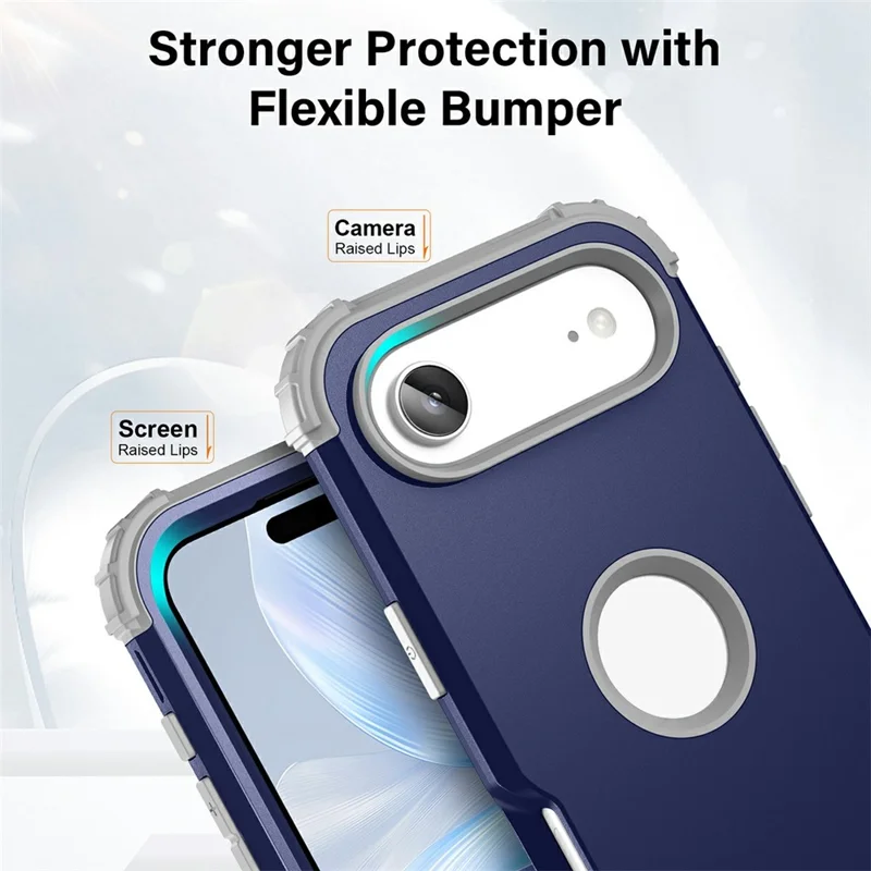 L-Style For iPhone Air Case Shockproof PC + TPU Phone Back Cover - Navy Blue