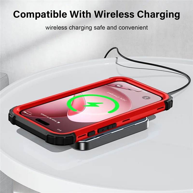 L-Style For iPhone Air Case Shockproof PC + TPU Phone Back Cover - Red