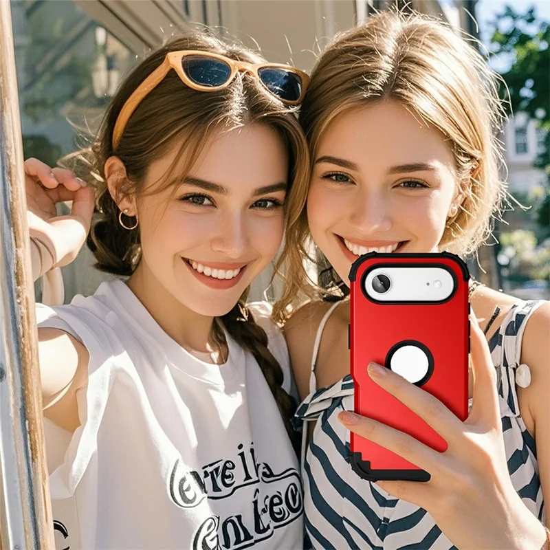L-Style For iPhone Air Case Shockproof PC + TPU Phone Back Cover - Red