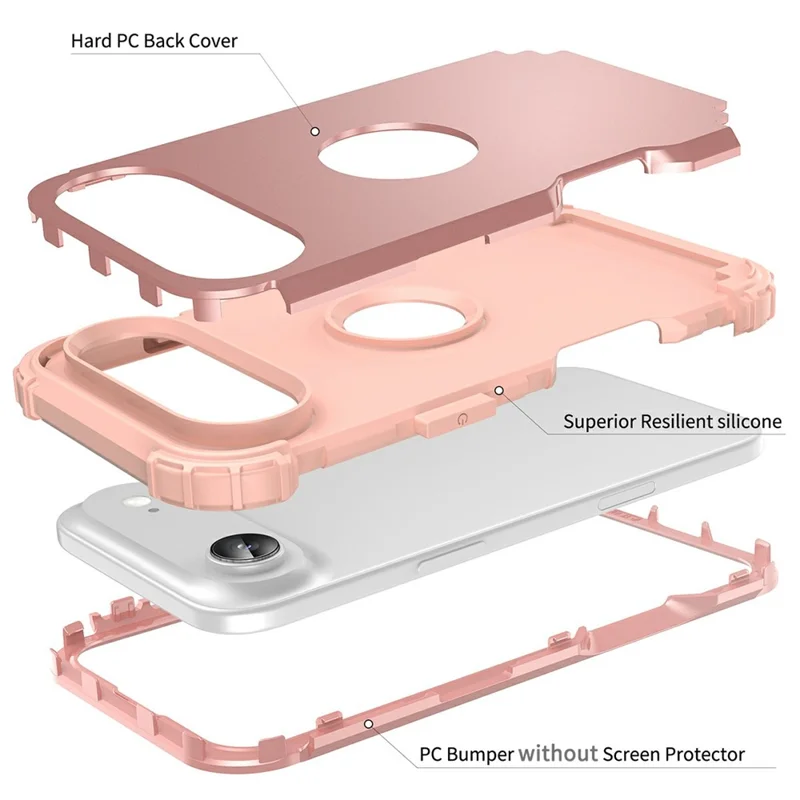 L-Style For iPhone Air Case Shockproof PC + TPU Phone Back Cover - Rose Gold