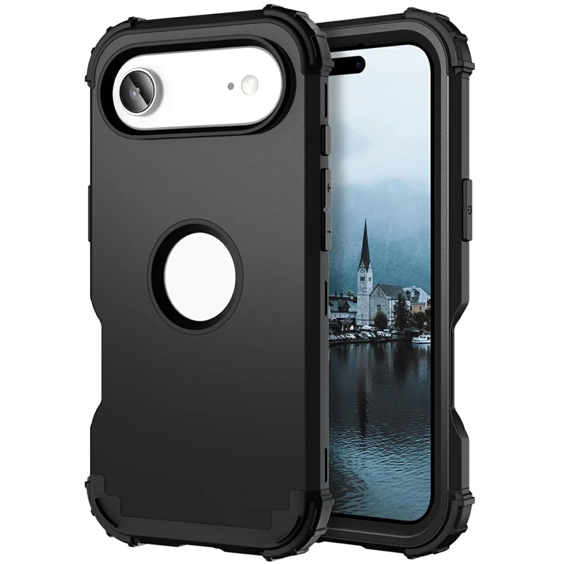 L-Style For iPhone Air Case Shockproof PC + TPU Phone Back Cover - Black
