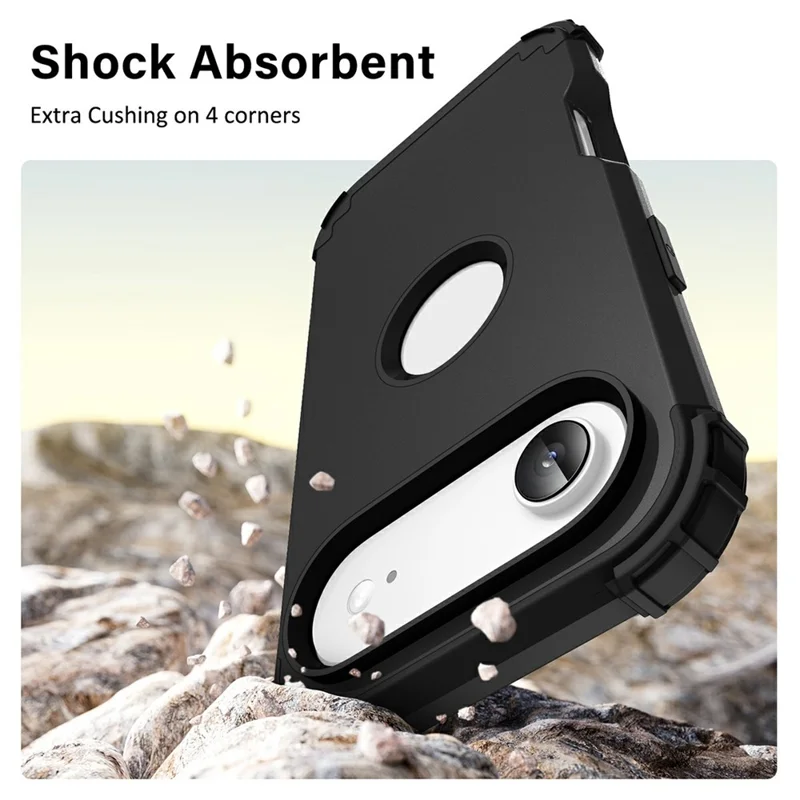 L-Style For iPhone Air Case Shockproof PC + TPU Phone Back Cover - Black