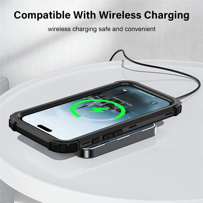 L-Style For iPhone Air Case Shockproof PC + TPU Phone Back Cover - Black