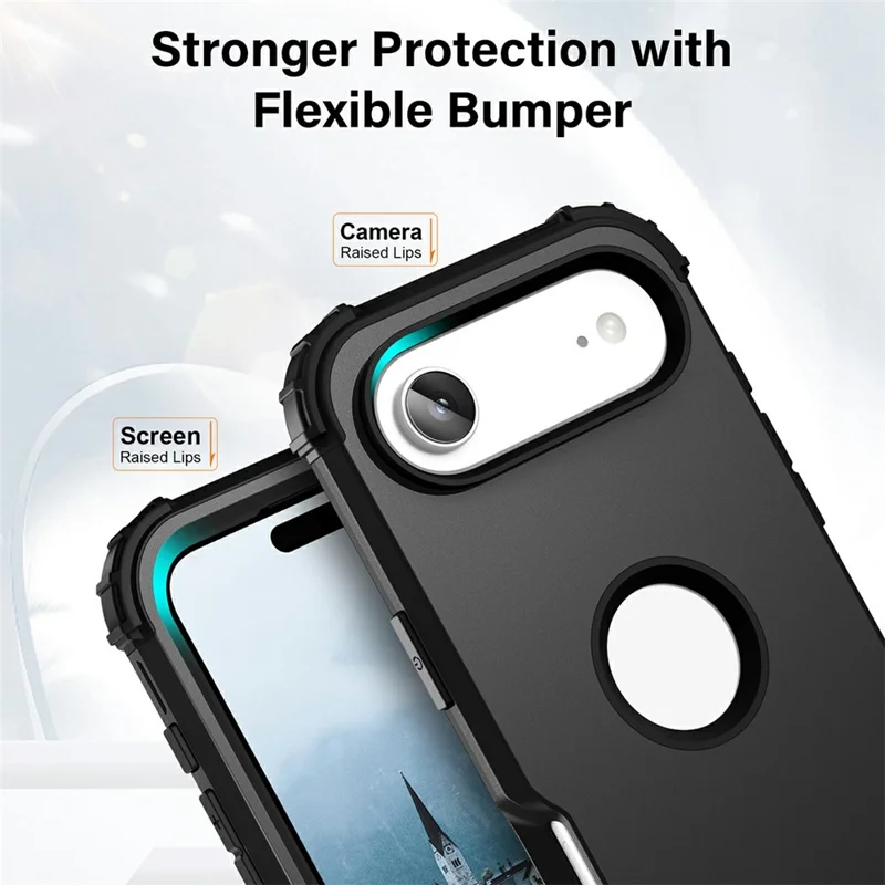 L-Style For iPhone Air Case Shockproof PC + TPU Phone Back Cover - Black