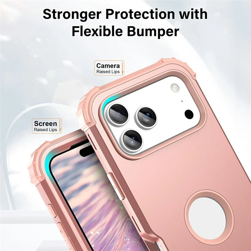 L-Style For iPhone 17 Pro Case Shockproof PC + TPU Phone Back Cover - Rose Gold