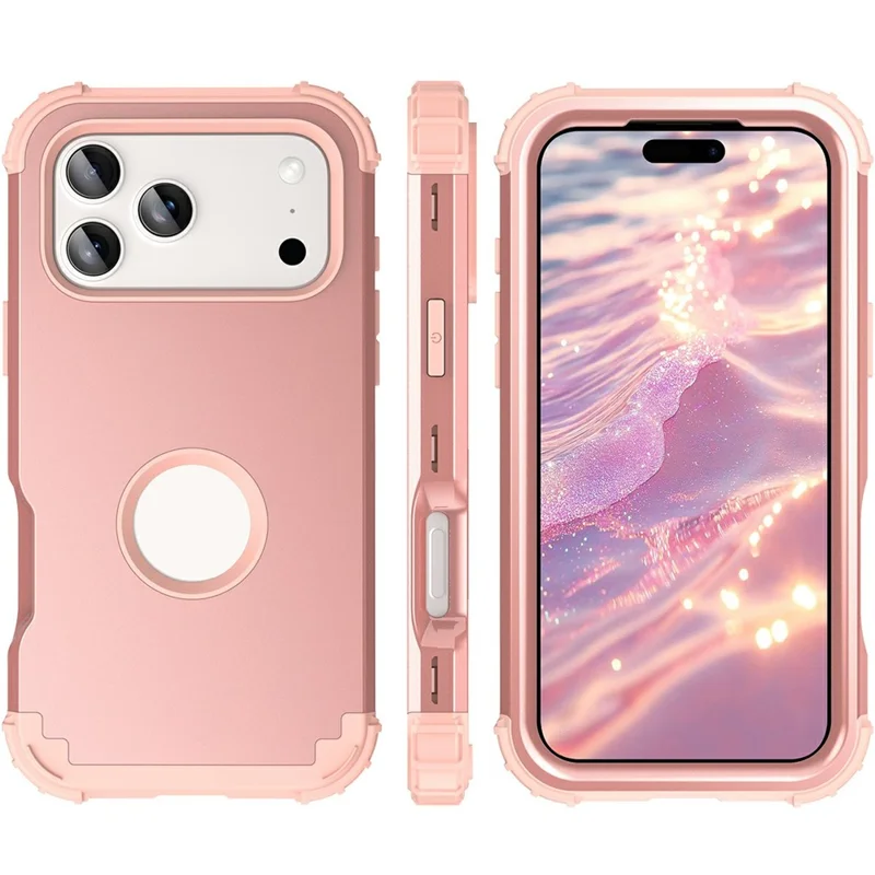 L-Style For iPhone 17 Pro Case Shockproof PC + TPU Phone Back Cover - Rose Gold