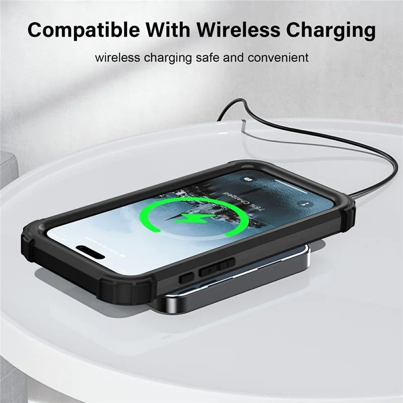 L-Style For iPhone 17 Pro Case Shockproof PC + TPU Phone Back Cover - Black