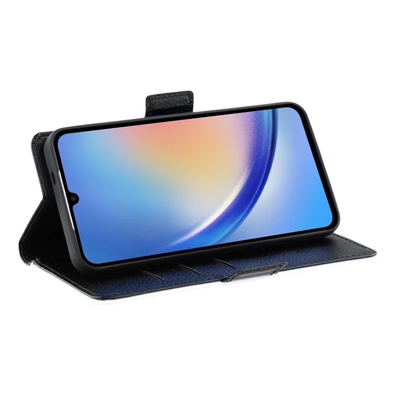 Bulk Purchasing For Samsung Galaxy A34 5G Wallet Case DIY Heat Transfer Printing Blank Leather Phone Cover with Stand  /  Litchi Texture