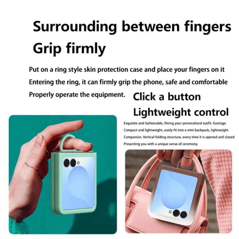 For Samsung Galaxy Z Flip7 5G Case Skin-touch PC + TPU Phone Cover with Ring Holder - Gradient Purple