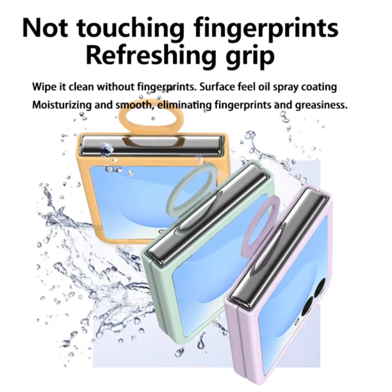 For Samsung Galaxy Z Flip7 5G Case Skin-touch PC + TPU Phone Cover with Ring Holder - Gradient Purple