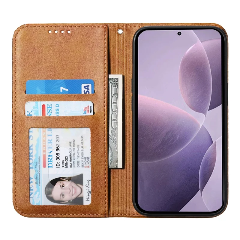 Para Xiaomi Redmi 15C 5G (UE) (173mm) / 4G (UE) (173mm) Capa de Couro PU com Textura de Bezerro, Carteira para Celular com Alça de Pulso - Amarelo