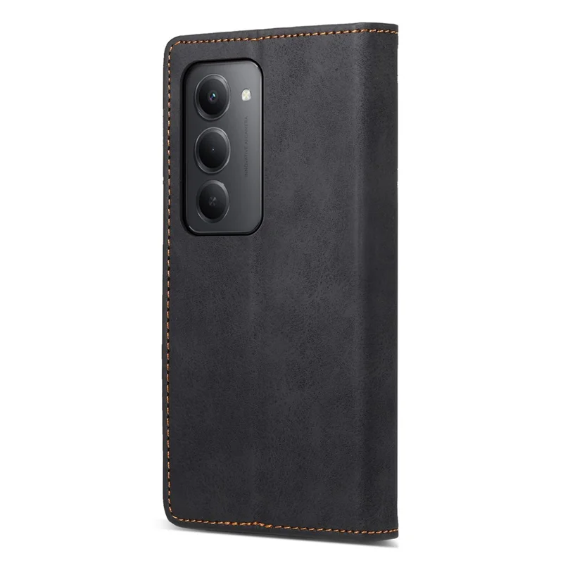 Custodia a portafoglio Xiaomi Redmi 15 5G con blocco RFID, in pelle PU - Nero
