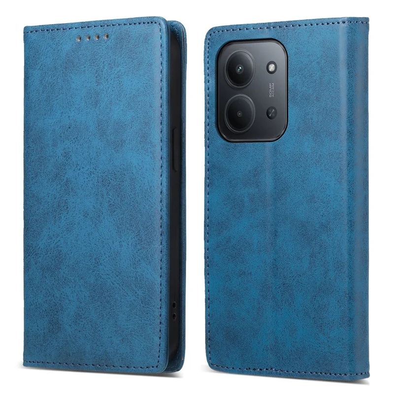 Xiaomi Redmi 15C 4G (Global) (171мм) / Чехол-бумажник RFID Blocking PU Leather для Poco C85 4G - синий