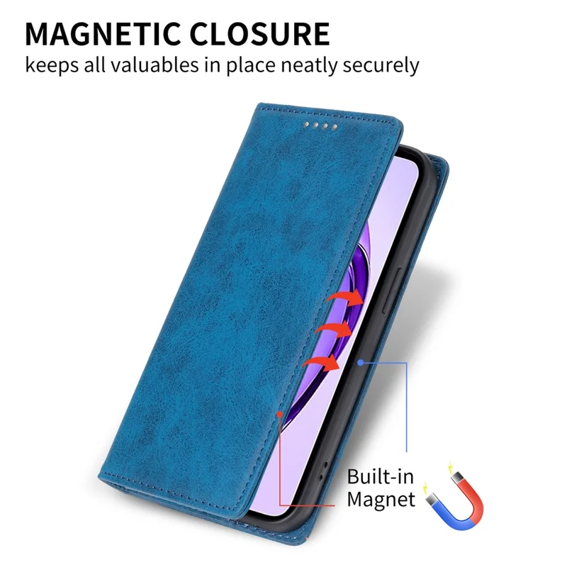 Xiaomi Redmi 15C 4G (Global) (171мм) / Чехол-бумажник RFID Blocking PU Leather для Poco C85 4G - синий