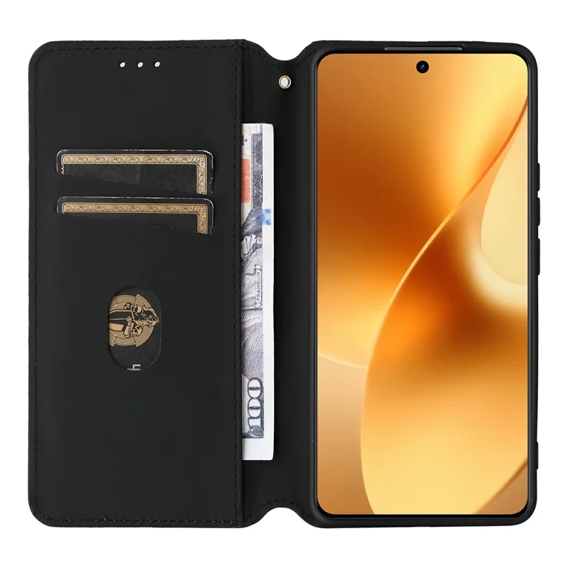 Funda tipo cartera para Realme 15 Pro 5G / 15 5G con diseño de rombos en piel - Plata