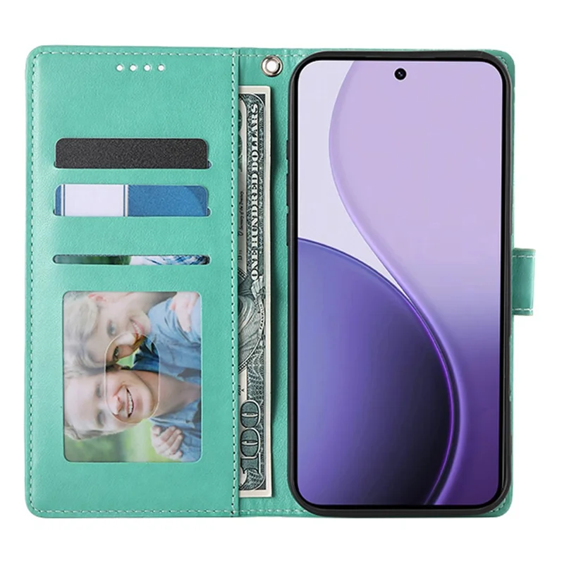 Xiaomi Redmi 15 5G Wallet Hülle Schmetterling Blumenmuster PU Leder Handyhülle mit Handschlaufe - Grün