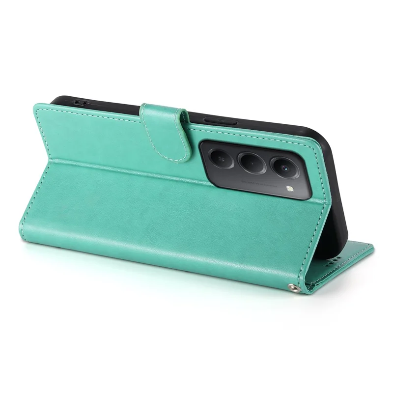 Xiaomi Redmi 15 5G Wallet Hülle Schmetterling Blumenmuster PU Leder Handyhülle mit Handschlaufe - Grün