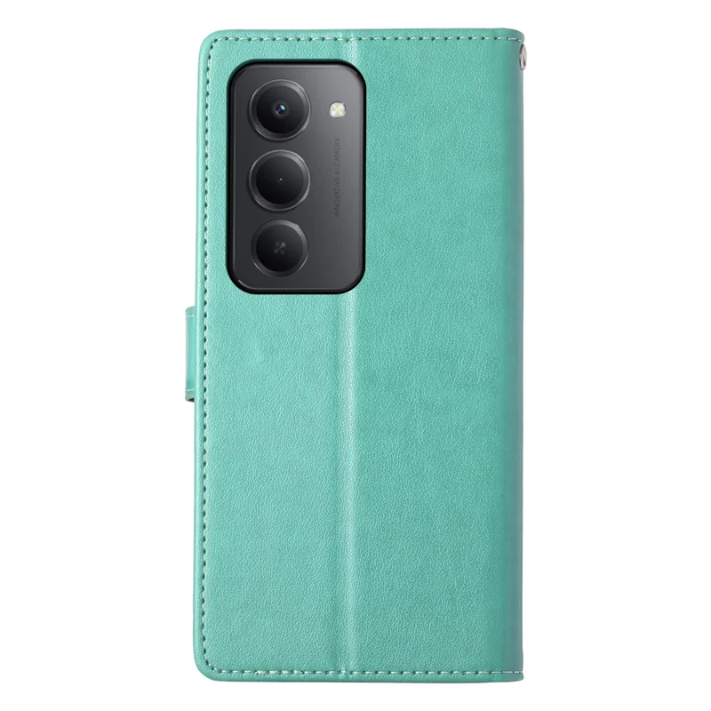 Xiaomi Redmi 15 5G Wallet Hülle Schmetterling Blumenmuster PU Leder Handyhülle mit Handschlaufe - Grün