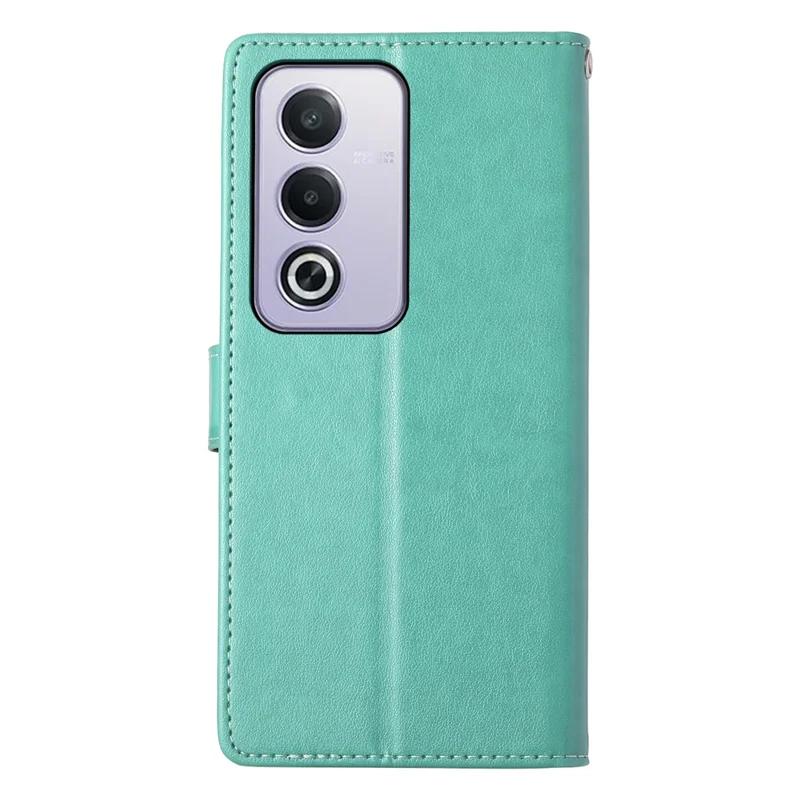 Für Oppo A5 5G / A5i Pro 4G Brieftasche Hülle Schmetterling Blumen Prägung PU Leder Handyhülle mit Handschlaufe - Grün