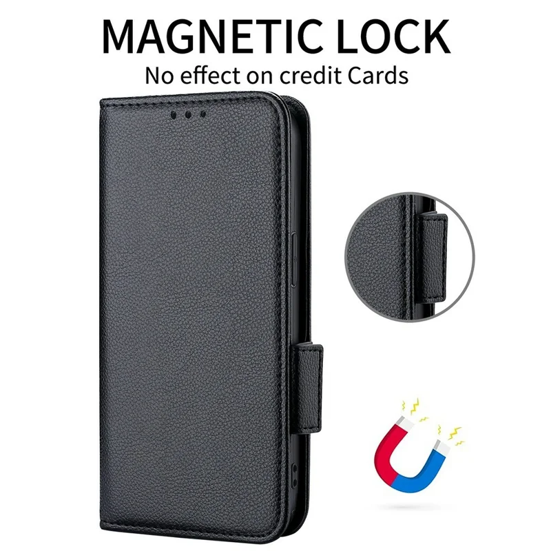 For Google Pixel 10 / 10 Pro Case with Wrist Strap Litchi Texture PU Leather Wallet Phone Cover - Black