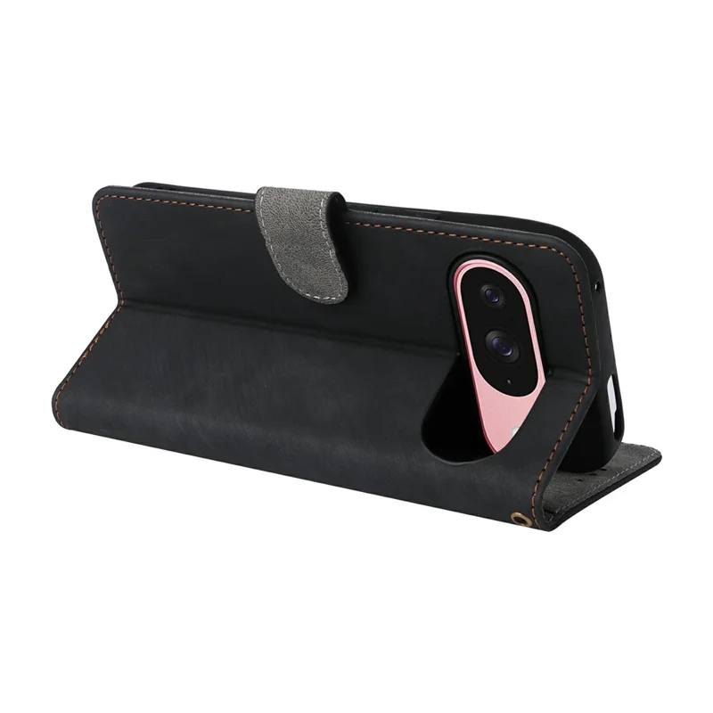 For Google Pixel 10 / 10 Pro Case Wallet RFID Blocking PU Leather Phone Cover Stand with Strap - Black