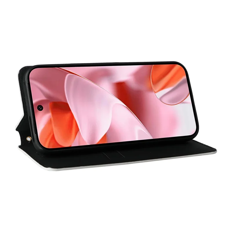 Cover a portafoglio per Google Pixel 10 / 10 Pro - Design a Rombi Stampato in Pelle - Argento