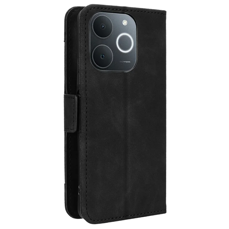 Étui en cuir pour Realme Note 70T 4G / Narzo 80 Lite 4G / Realme C71 4G (Inde) Housse de portefeuille pour téléphone avec plusieurs emplacements pour cartes - Rouge - Noir