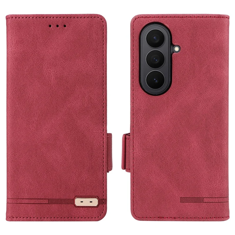 Per Samsung Galaxy Z Fold7 5G Custodia in Pelle Portafoglio Flip Phone Cover con Decorazione Hardware - Rosa