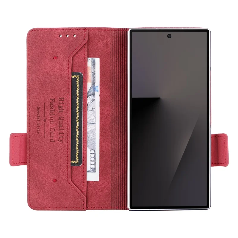 Per Samsung Galaxy Z Fold7 5G Custodia in Pelle Portafoglio Flip Phone Cover con Decorazione Hardware - Rosa