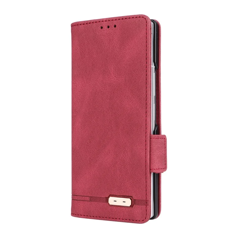 Per Samsung Galaxy Z Fold7 5G Custodia in Pelle Portafoglio Flip Phone Cover con Decorazione Hardware - Rosa
