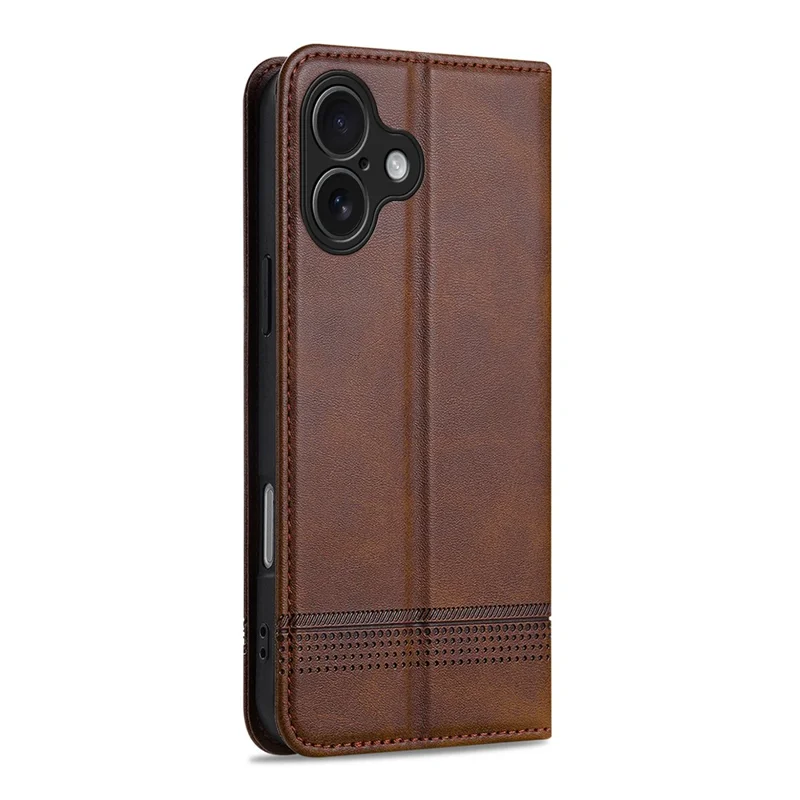 AZNS Per iPhone 17 Case Texture in Pelle di Mucca PU Portafoglio Custodia per Telefono - Caffè