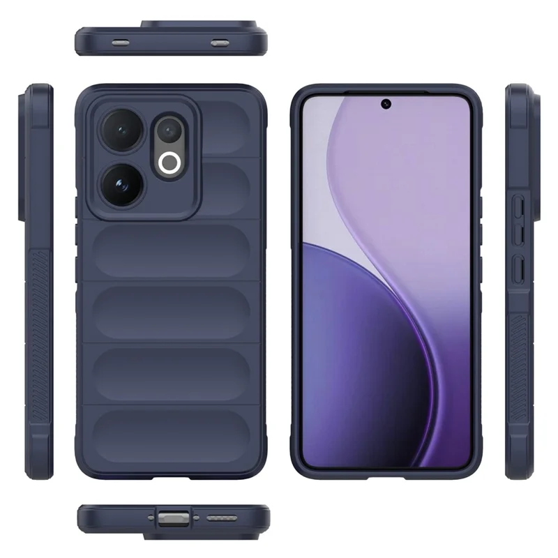 For vivo V60 5G Case Anti-Drop Soft TPU Rugged Phone Back Cover - Dark Blue