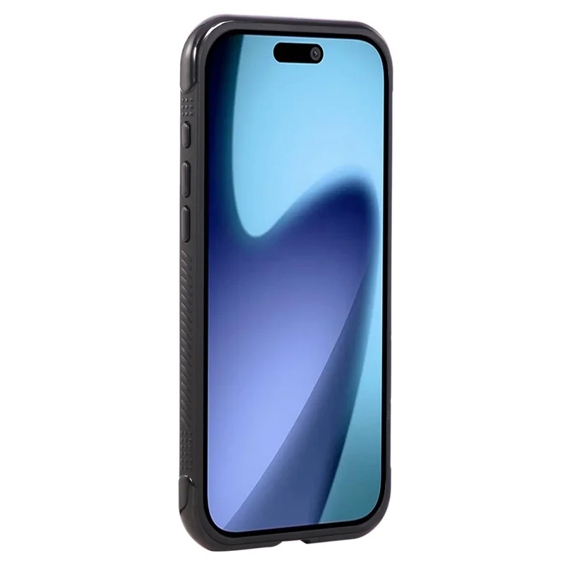 For iPhone 17 Pro Case Compatible with MagSafe TPU + PC Transparent Phone Cover with Wrist Strap - Black